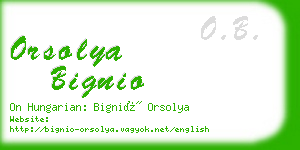 orsolya bignio business card